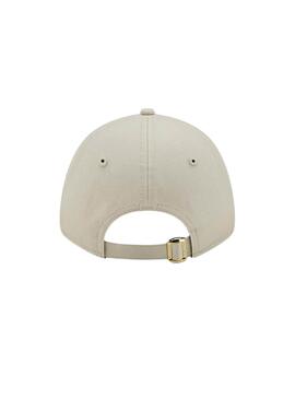 Casquette New Era Metallic Logo beige et doré pour femme et homme