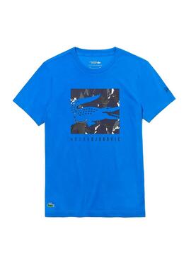 T-Shirt Lacoste Sport Novak Djokovic Bleu Homme