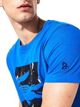 T-Shirt Lacoste Sport Novak Djokovic Bleu Homme