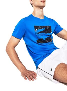 T-Shirt Lacoste Sport Novak Djokovic Bleu Homme