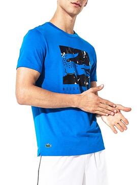 T-Shirt Lacoste Sport Novak Djokovic Bleu Homme