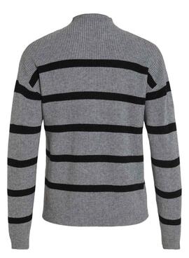 Maillot Vila Viril à rayures gris et noir pour femme