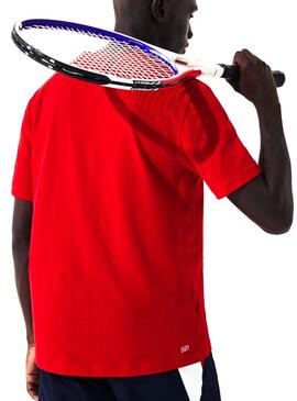 T-Shirt Lacoste Sport Tennis Rouge Homme