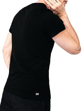 T-Shirt Lacoste Sport Croco Noir Surdimensionné