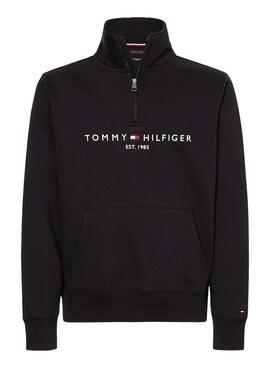 Sweat-shirt Tommy Hilfiger Mockneck noir pour homme