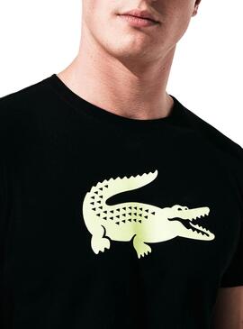 T-Shirt Lacoste Sport Croco Noir Surdimensionné