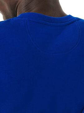 Sweat Manchons Lacoste Sport A Rayures Bleu Homme