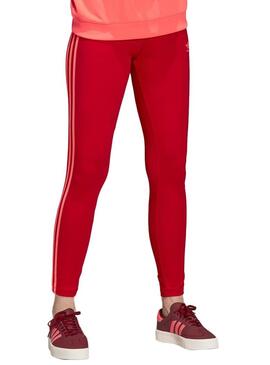 Collants Adidas 3 STR Rouge Pour Femme