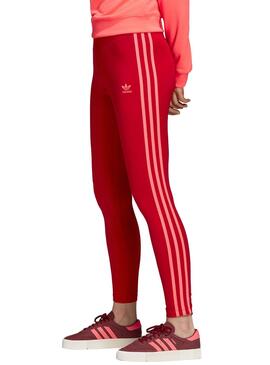 Collants Adidas 3 STR Rouge Pour Femme
