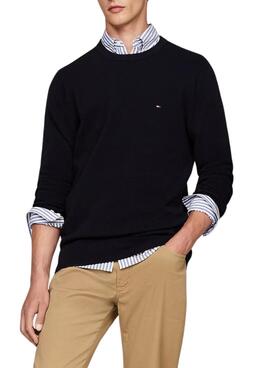 Pull Tommy Hilfiger Essential bleu marine pour homme