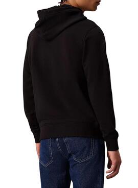 Sweat à capuche basique Calvin Klein Jeans noir pour homme