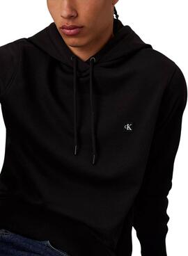 Sweat à capuche basique Calvin Klein Jeans noir pour homme