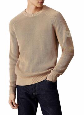 Pull Calvin Klein Jeans Easy beige pour homme