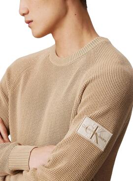 Pull Calvin Klein Jeans Easy beige pour homme