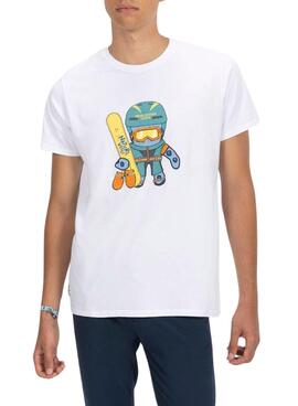 T-shirt El Pulpo Snowboard blanc pour homme