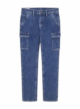 Jean Pepe Jeans Cargo bleu pour garçon