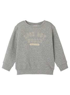 Sweat à capuche Name It Lew gris pour garçon
