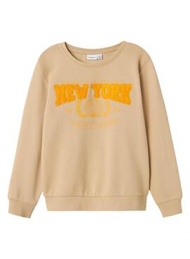 Sweatshirt Name It Lamane beige pour garçon