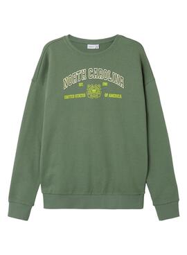 Sweatshirt Name It Lamane vert pour garçon