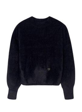 Pull Mayoral en fausse fourrure noire pour fille