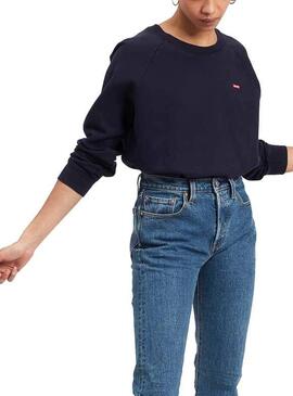 Sweat Levis Relaxed Graphic Batwing Bleu Femme