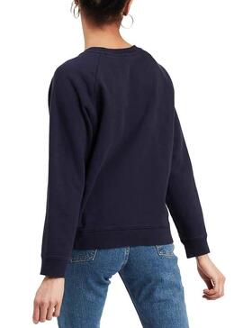 Sweat Levis Relaxed Graphic Batwing Bleu Femme