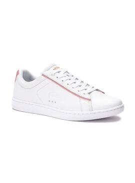 Baskets Lacoste Carnaby Evo Blanc Rose Femme