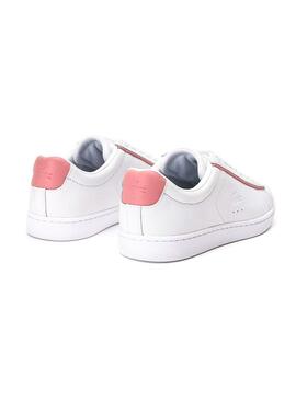 Baskets Lacoste Carnaby Evo Blanc Rose Femme