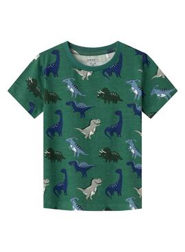 T-shirt Name It Kolly dinosaures vert pour garçon