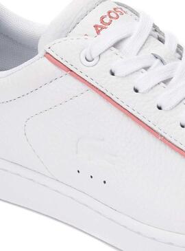 Baskets Lacoste Carnaby Evo Blanc Rose Femme