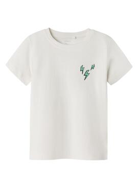 T-shirt Name It Karletto blanc cassé pour garçon