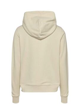Sweatshirt Tommy Jeans Essential logo avec capuche beige pour femme