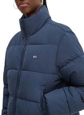Veste Tommy Jeans Crop Essential matelassée bleu marine pour femme