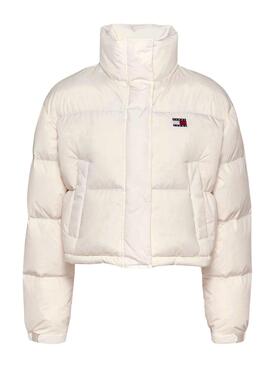 Doudoune Tommy Jeans Alaska drapeau au dos blanc pour femme