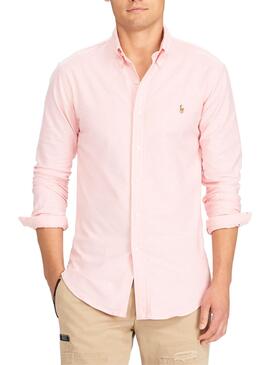 Chemise Polo Ralph Lauren Oxford Rose Homme