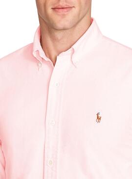 Chemise Polo Ralph Lauren Oxford Rose Homme