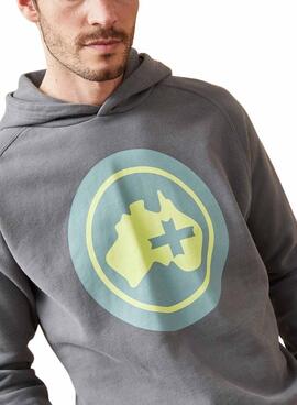 Sweat à capuche Altonadock Maps gris pour homme