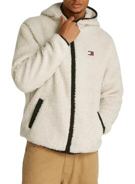 Veste Tommy Jeans Teddy beige pour homme