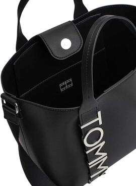 Sac Tommy Jeans mini tote City Bold noir pour femme
