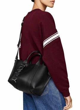 Sac Tommy Jeans mini tote City Bold noir pour femme