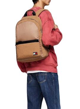  Sac à dos Tommy Jeans Essential en velours côtelé noisette pour homme