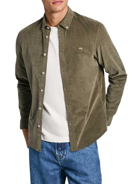 Chemise en jean verte homme outlet