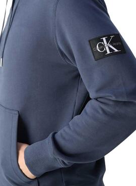 Sweat à capuche Calvin Klein Jeans Badge bleu pour homme