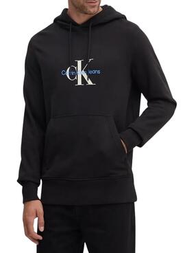 Sweatshirt Calvin Klein Jeans Distressed noir pour homme