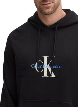 Sweatshirt Calvin Klein Jeans Distressed noir pour homme