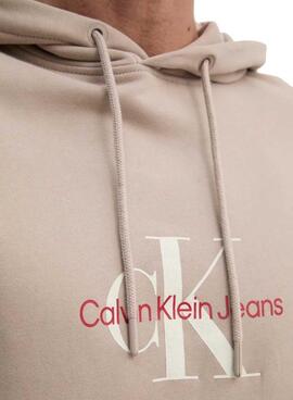 Sweatshirt Calvin Klein Jeans Distressed beige pour homme