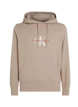 Sweatshirt Calvin Klein Jeans Distressed beige pour homme