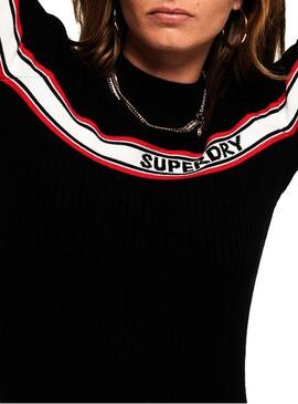 Robe Superdry Logo Noir Femme