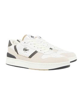 Baskets Lacoste T Clip Blanc et Vert pour homme