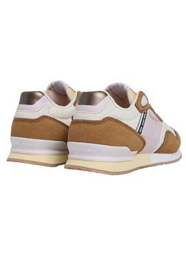 Baskets Pepe Jeans London Glam Marron pour fille